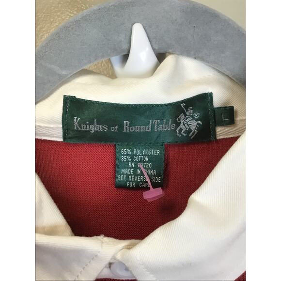Knight of Round Table Mens  Vintage Long/ Sl  Polo Shirt  Sz. Lrg Preppy  Y2K - Picture 8 of 9